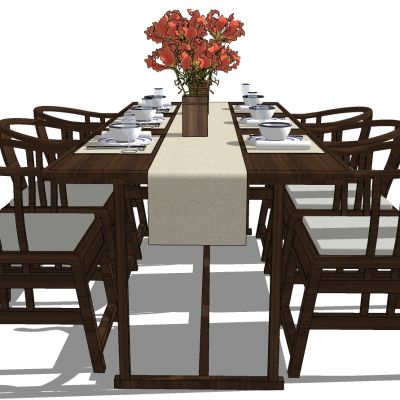 新中式餐厅餐桌