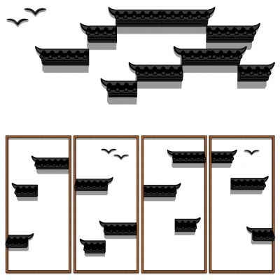 新中式徽派建筑装饰挂画