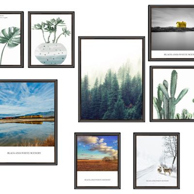 北欧现代装饰画挂画照片墙
