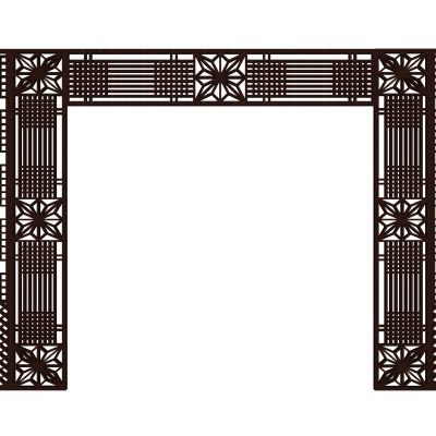 新中式雕花花格屏风隔断