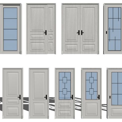 现代新中式烤漆实木子母门