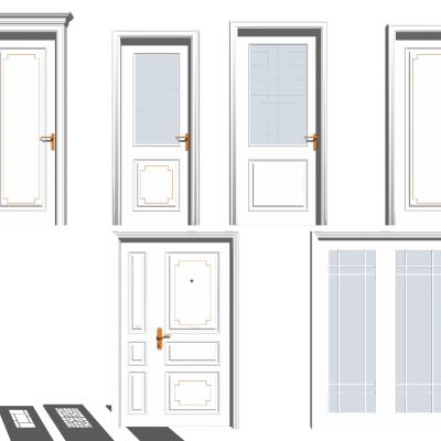 新中式烤漆单开门子母门
