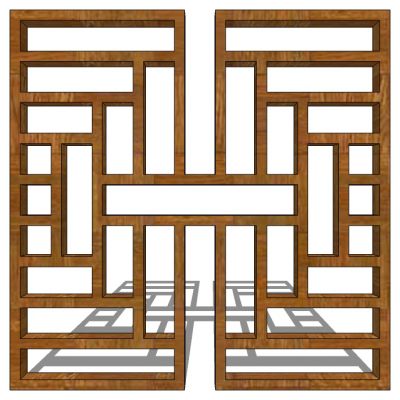 中式花格花窗屏风隔断