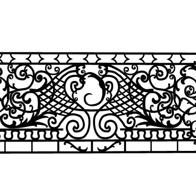 欧式法式铁艺护栏栏杆SU模型