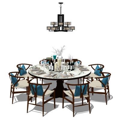 新中式圆形餐桌