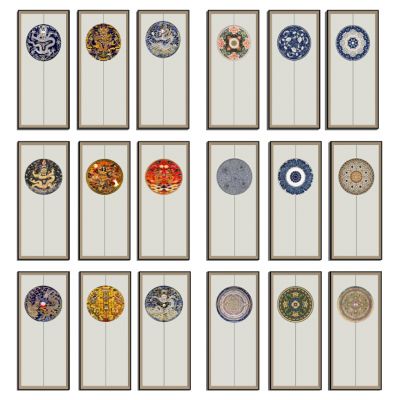 新中式竖长条挂画装饰画