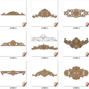 欧式法式雕花石膏雕花花纹构件