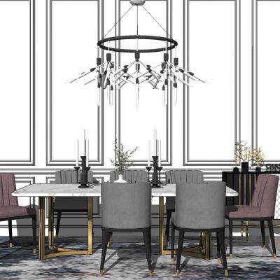 现代轻奢简欧式餐桌