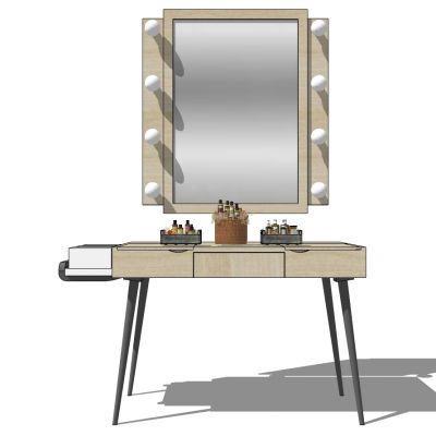 北欧现代梳妆台化妆台镜子摆件