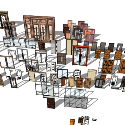 现代推拉门玻璃门