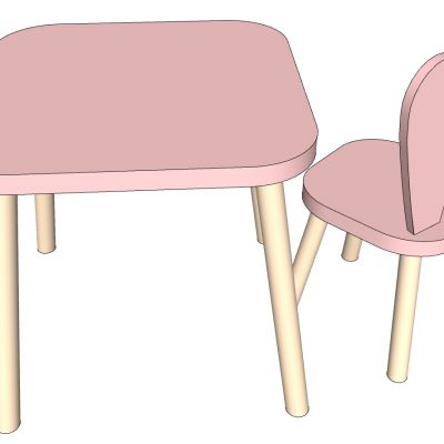 现代幼儿园儿童卡通造型实木餐桌