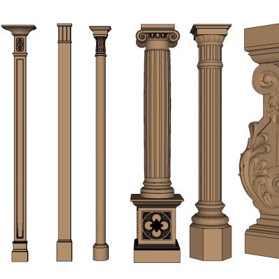欧式法式罗马柱柱头柱基