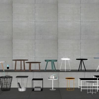 现代北欧金属铁艺边几圆几茶几