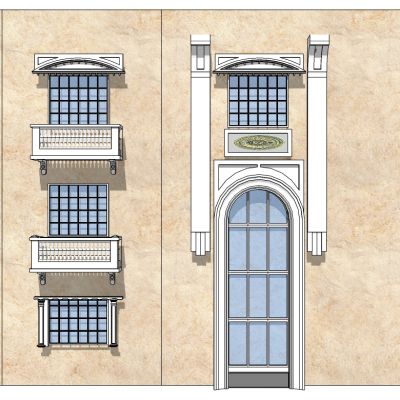 欧式建筑别墅窗窗户