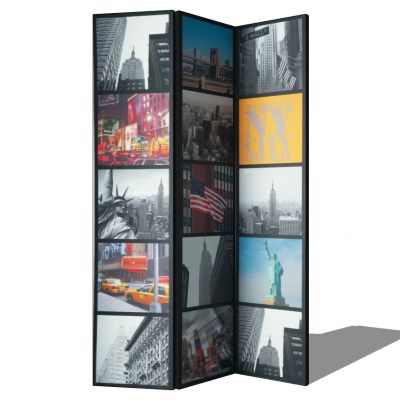 工业风美式照片墙落地屏风隔断SU模型