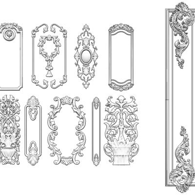 欧式法式雕花石膏雕花花纹