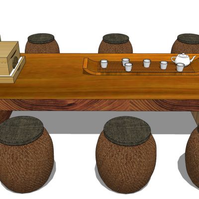 中式日式茶桌椅