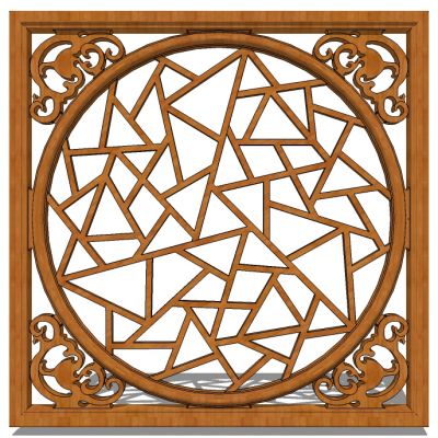 中式花格雕花花窗屏风隔断