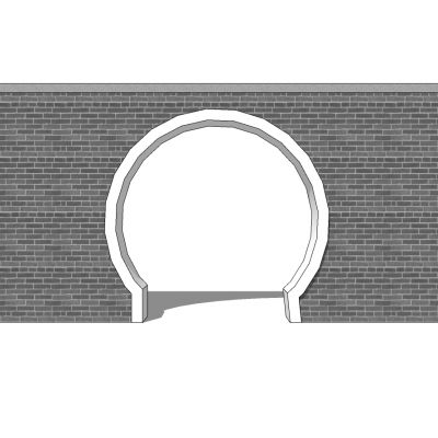 中式庭院月亮门月洞门墙