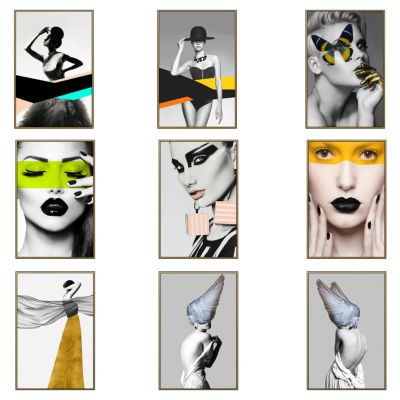 现代美发人物装饰画挂画