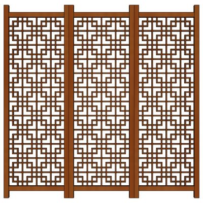 中式花格屏风隔断