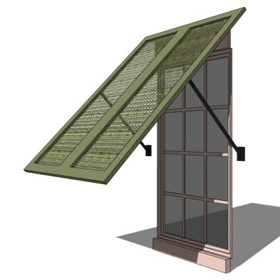 现代建筑阳台百叶窗窗户