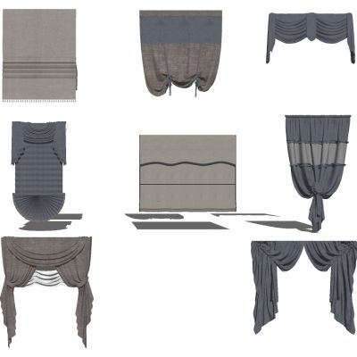 欧式法式现代小窗户罗马帘帘头