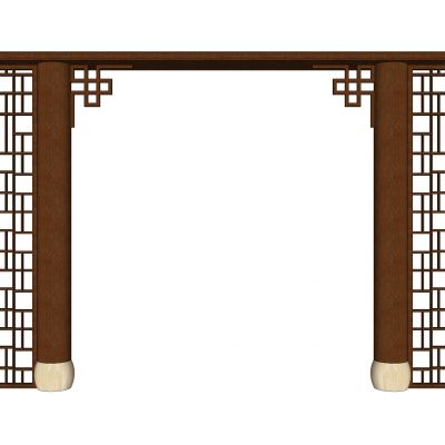 中式花格月亮门