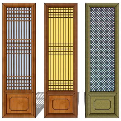 中式木花格屏风门扇