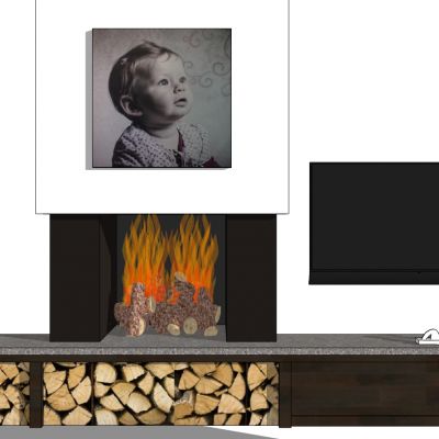 现代电子壁炉火炉