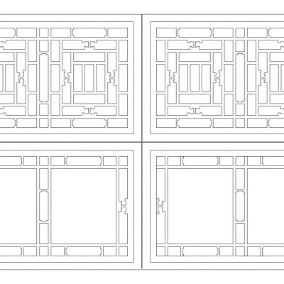 新中式花格屏风花窗门隔断窗花格
