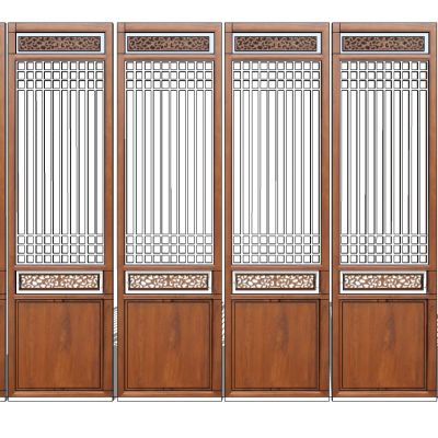 中式雕花花格屏风隔断