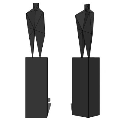 现代抽象人物几何人物雕塑雕像摆台摆件