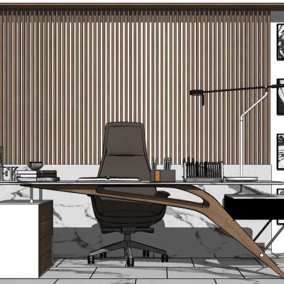 北欧现代异形总经理办公室办公桌椅