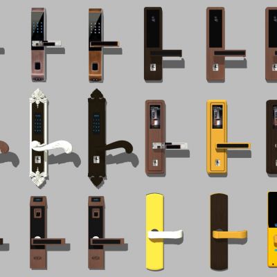 欧式现代指纹锁门锁把手