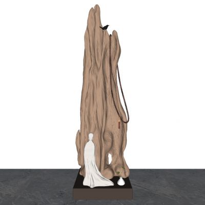 新中式禅意根雕雕塑人物雕塑摆件