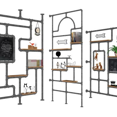 工业风铁艺水管屏风隔断