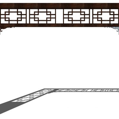 中式花格月亮门