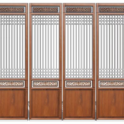 中式木花格屏风门扇