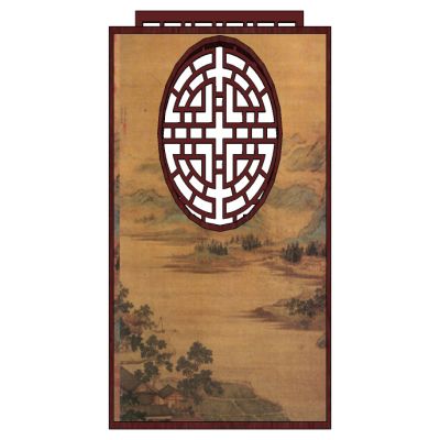 中式花格屏风隔断