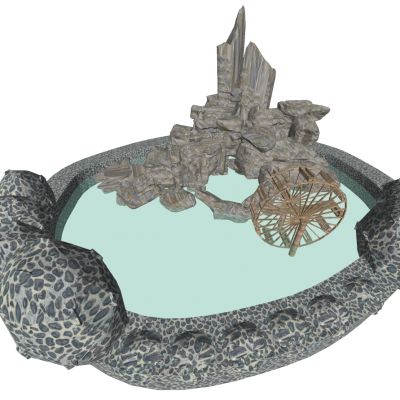 园林景观石头水车水景