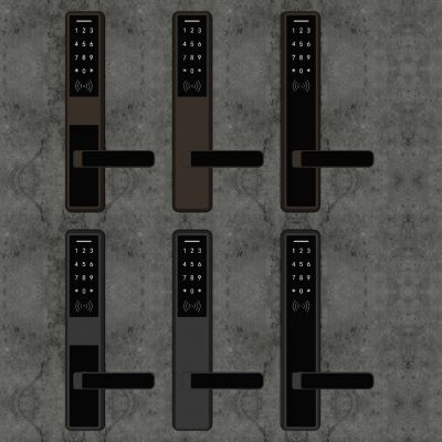 现代门把手拉手门锁指纹密码锁