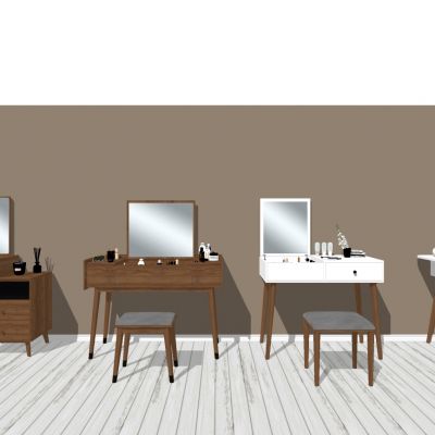 北欧式现代梳妆台化妆台镜子摆件化妆品