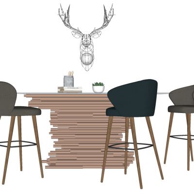 现代北欧金属吧台凳椅麋鹿墙饰摆件