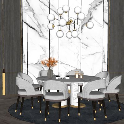 现代圆形大理石桌子餐桌