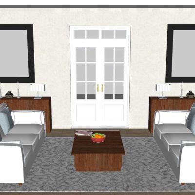 现代美式北欧阳光房简约木质餐桌