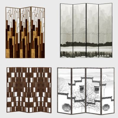 新中式花格屏风隔断