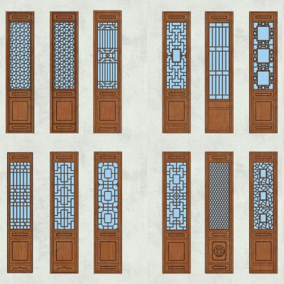 中式花格屏风隔断