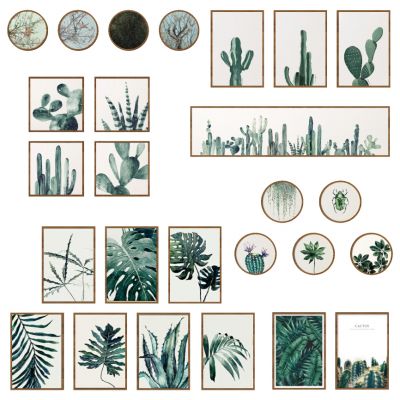 北欧现代小清新装植物仙人掌饰挂画