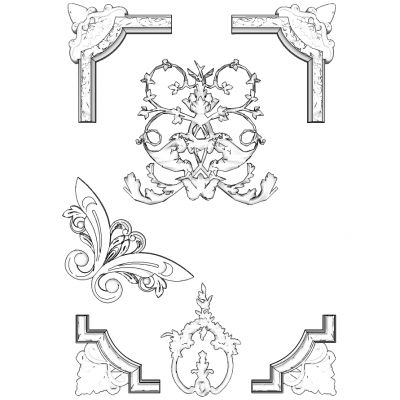欧式法式雕花石膏雕花花纹